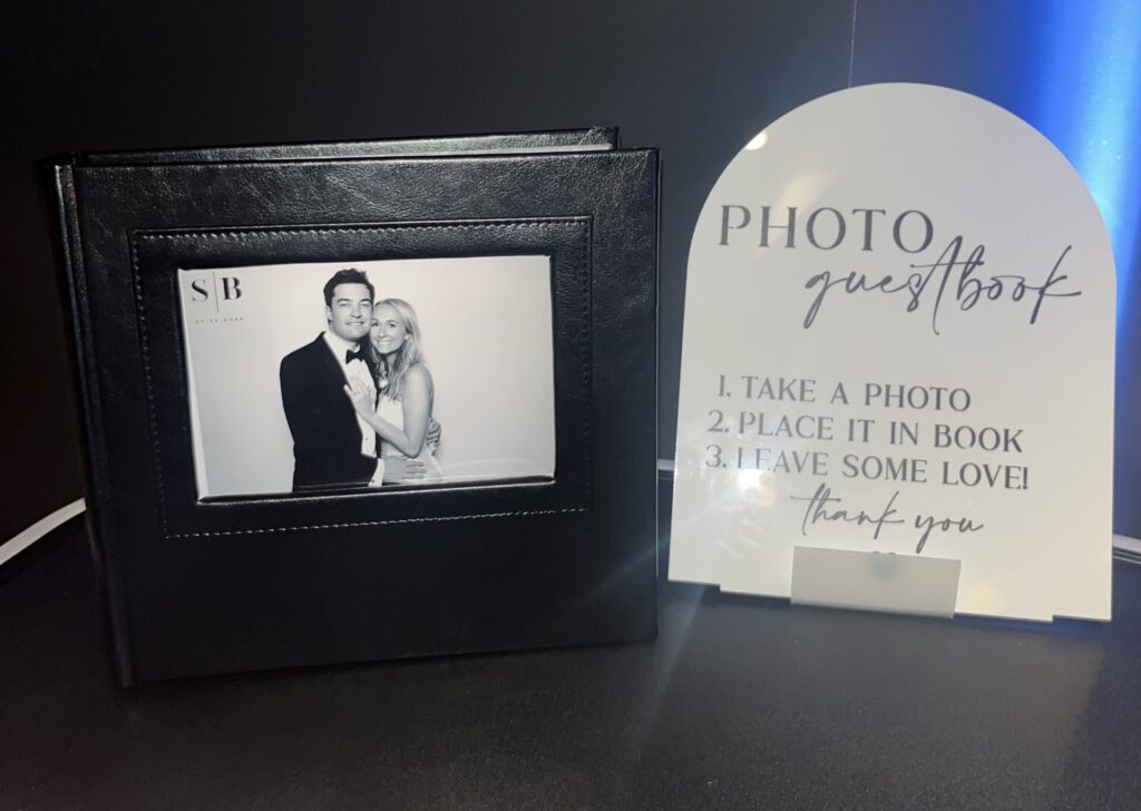 Photo Booth guestbook photo slip in keepsake with space to write