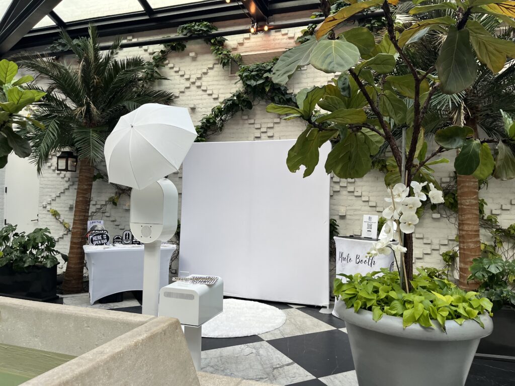 Black & White Glam Booth with Photo Prints at Oxford Exchange in Tampa Bay