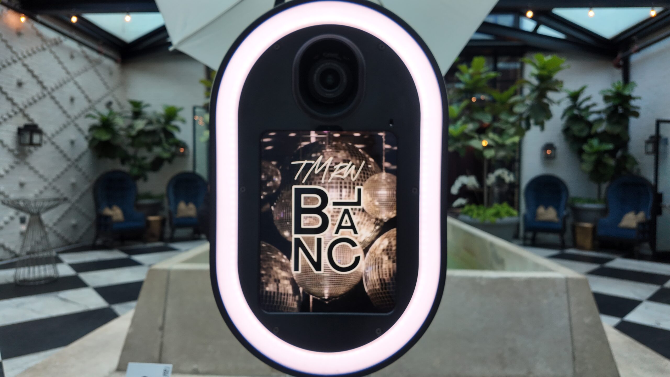 Black & White Glam Booth with Photo Prints at Oxford Exchange in Tampa Bay