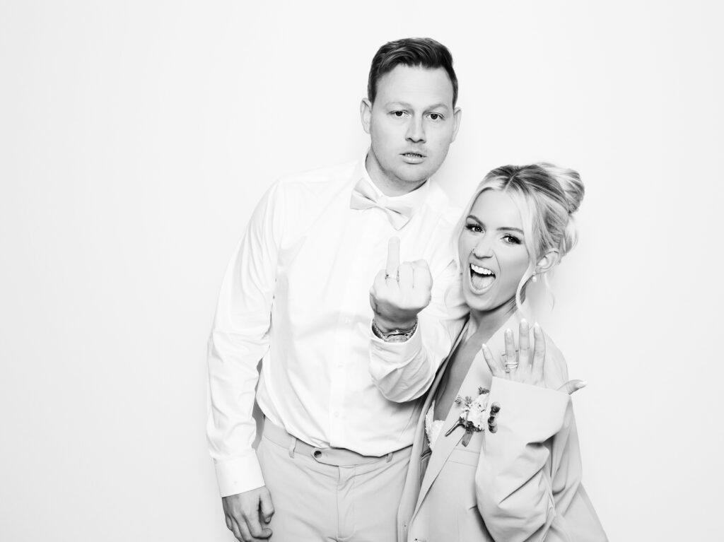 Black and white glam photo booth wedding in Tampa Bay