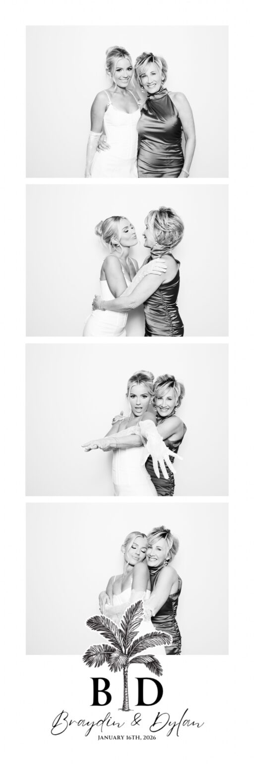 Black and white wedding photo booth print