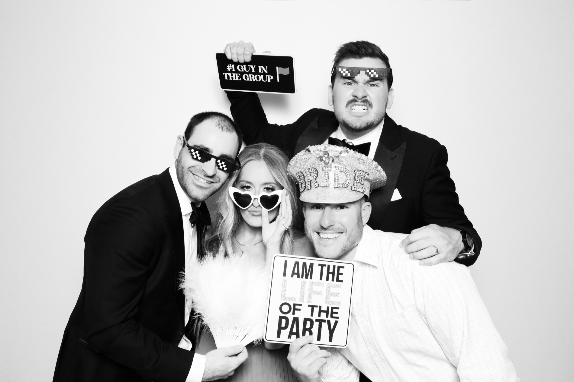 Wedding Glam Booth Photo Booth black and white prints St. Pete FL