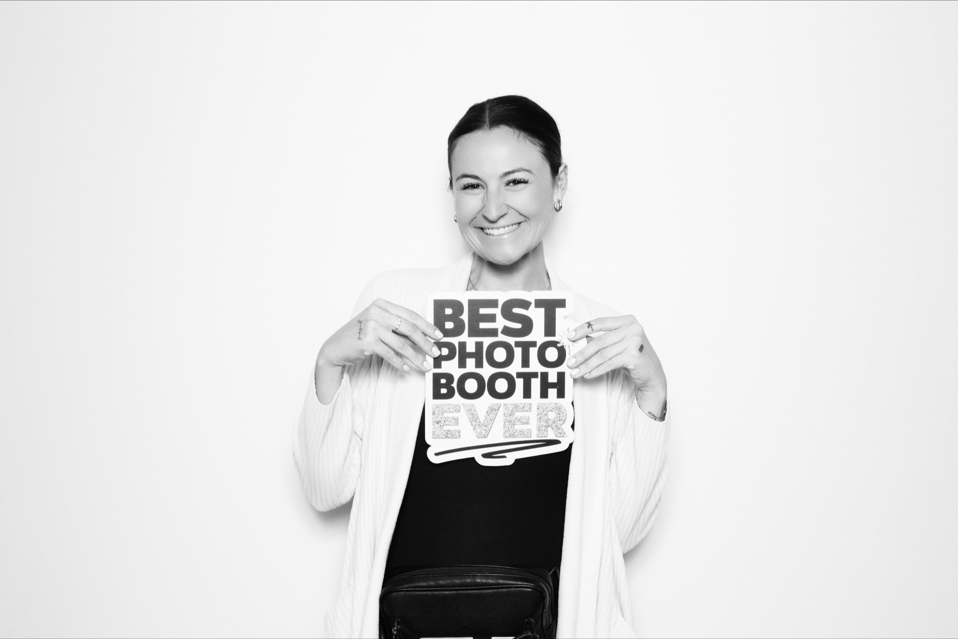 Wedding glam booth black and white prints St Pete FL
