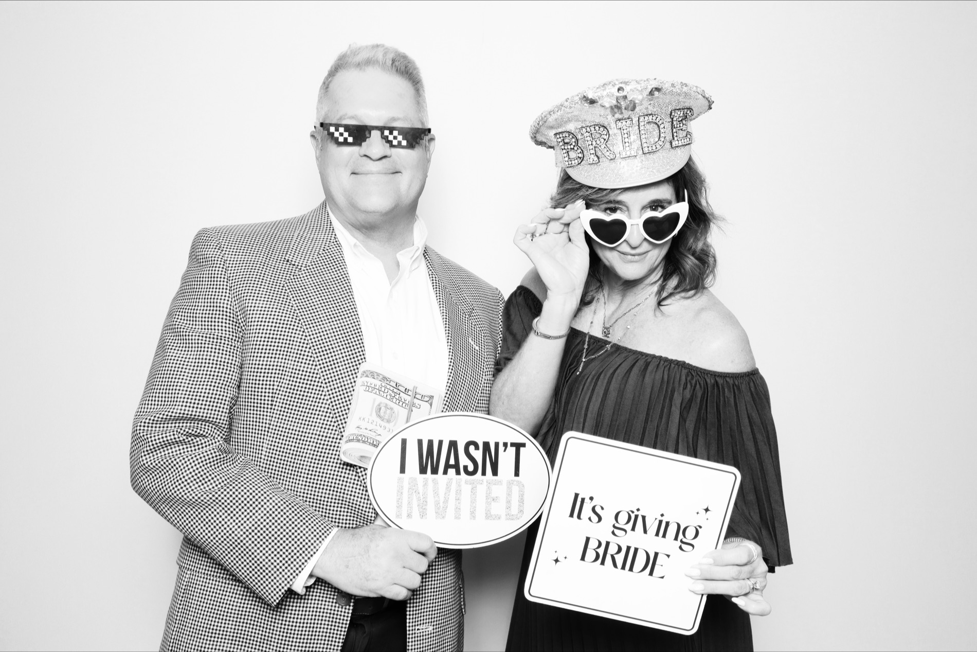Wedding Glam Booth Photo Booth black and white prints St. Pete FL