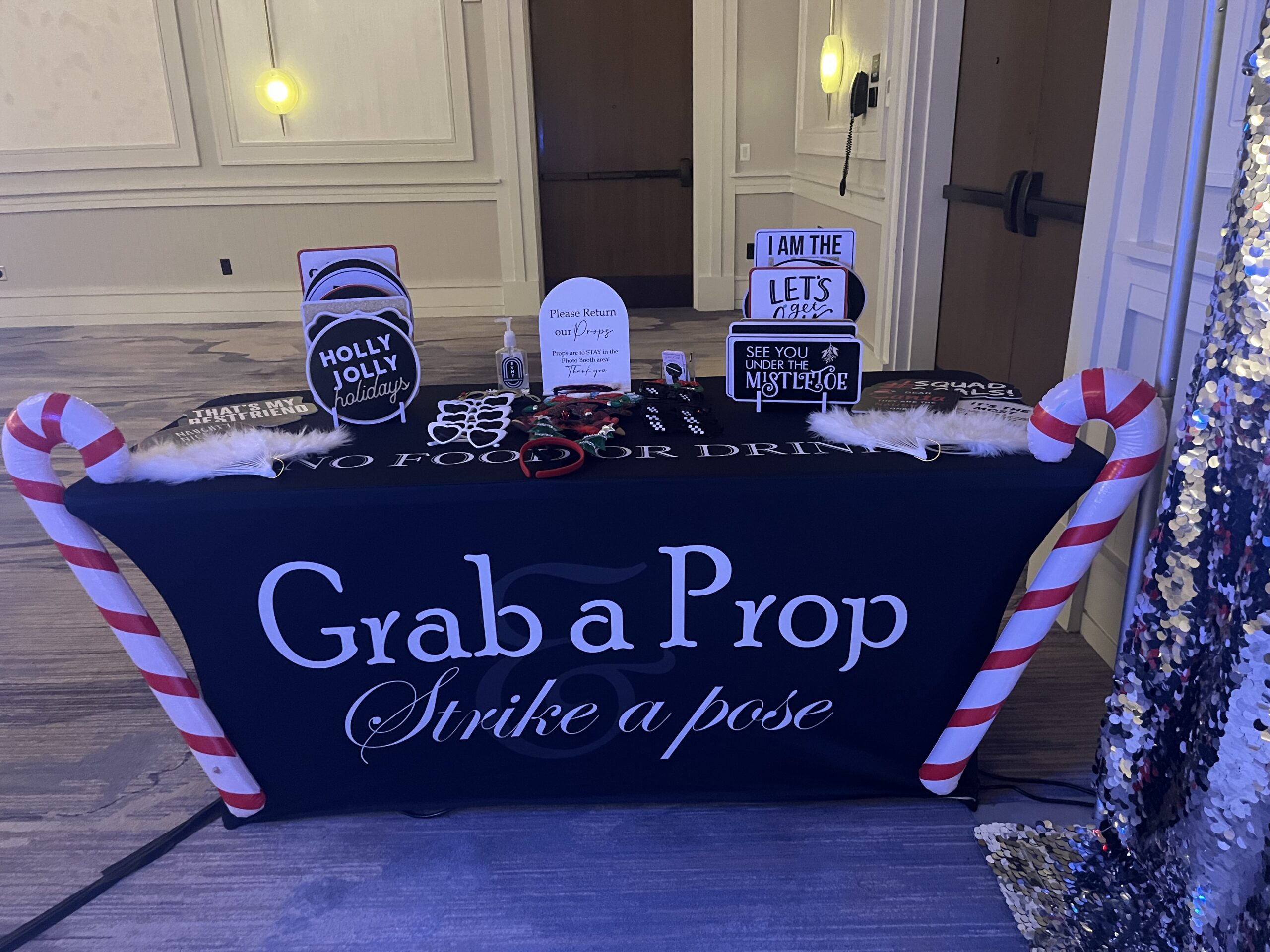 Christmas holiday photo booth props Tampa Bay events