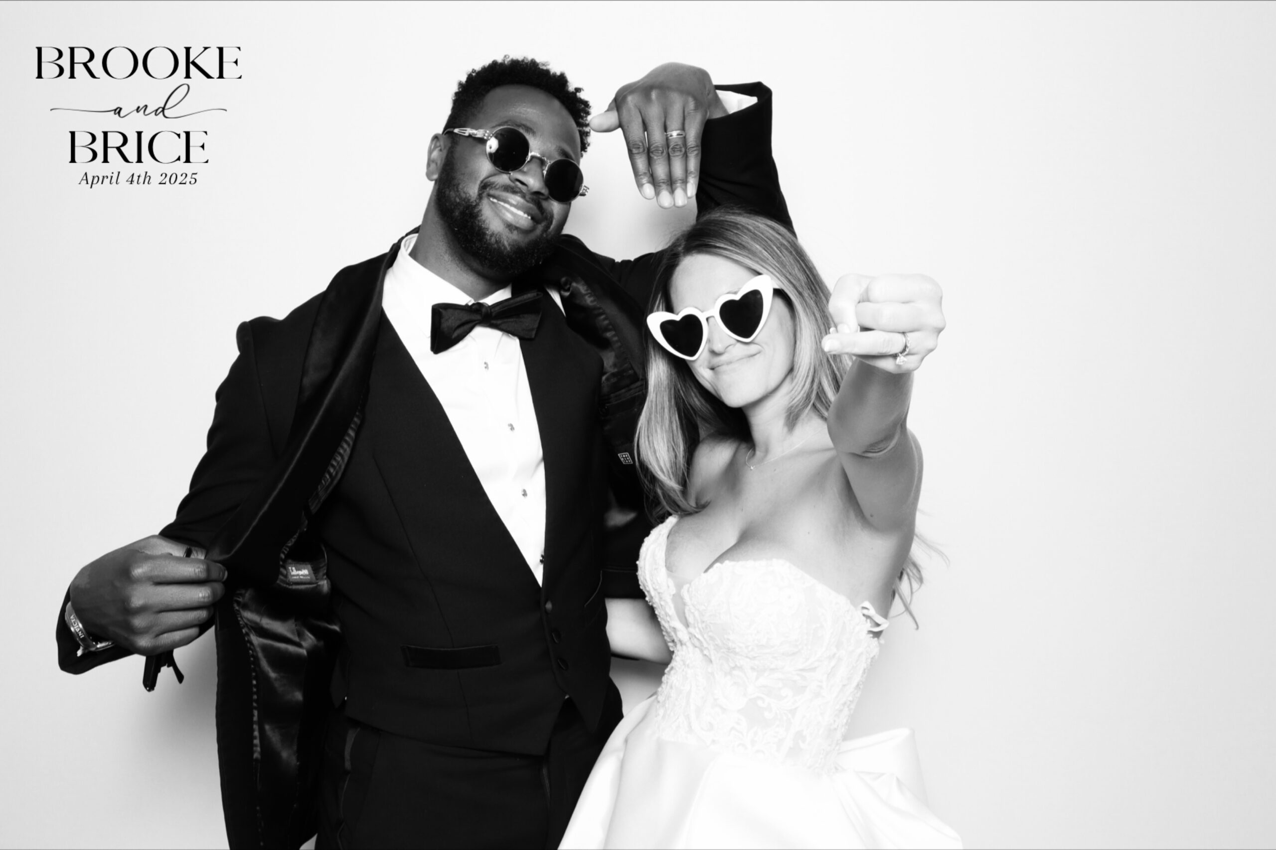 St. Pete FL Wedding Glam Booth Rental B&W prints