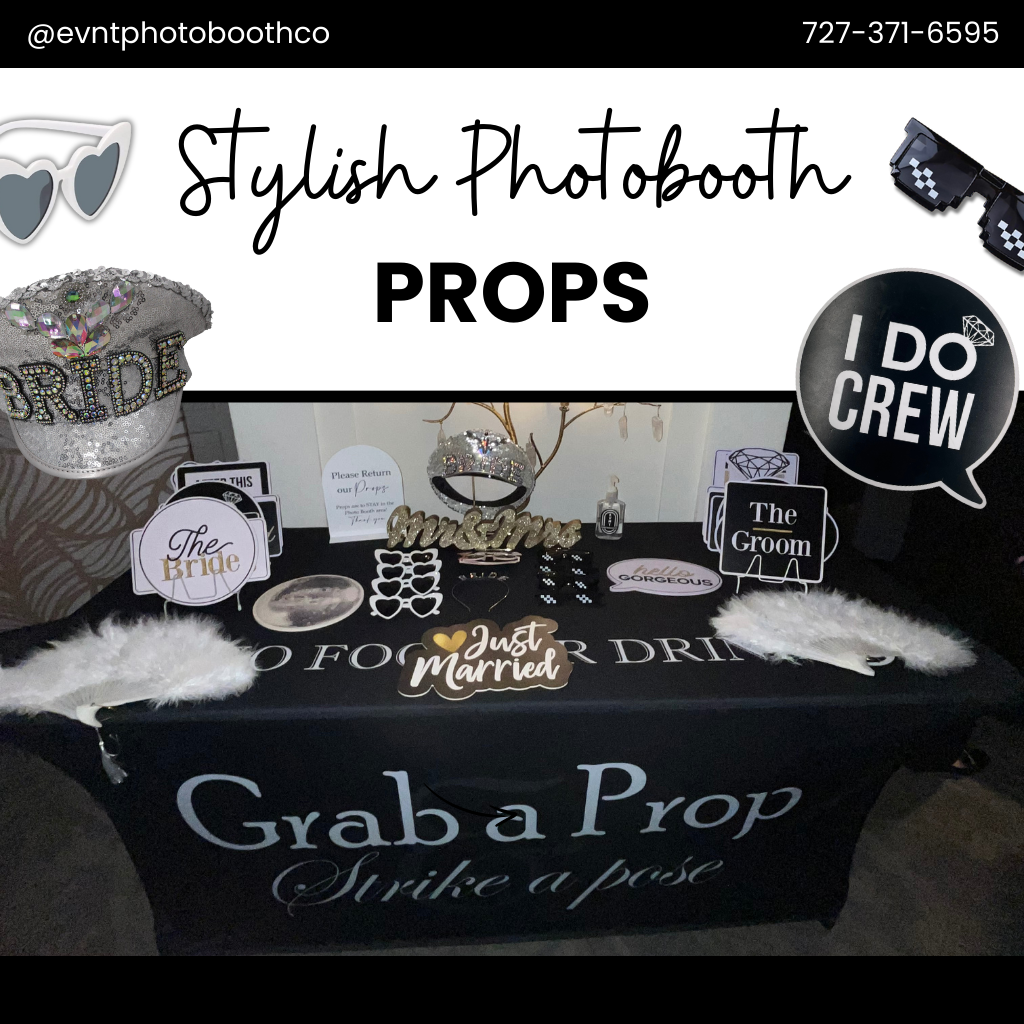 Photobooth props for wedding Tampa Bay