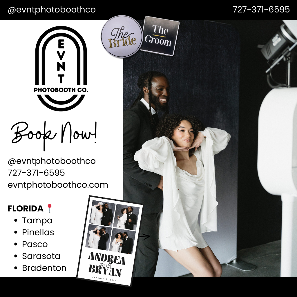 Wedding photo booth props Tampa Bay