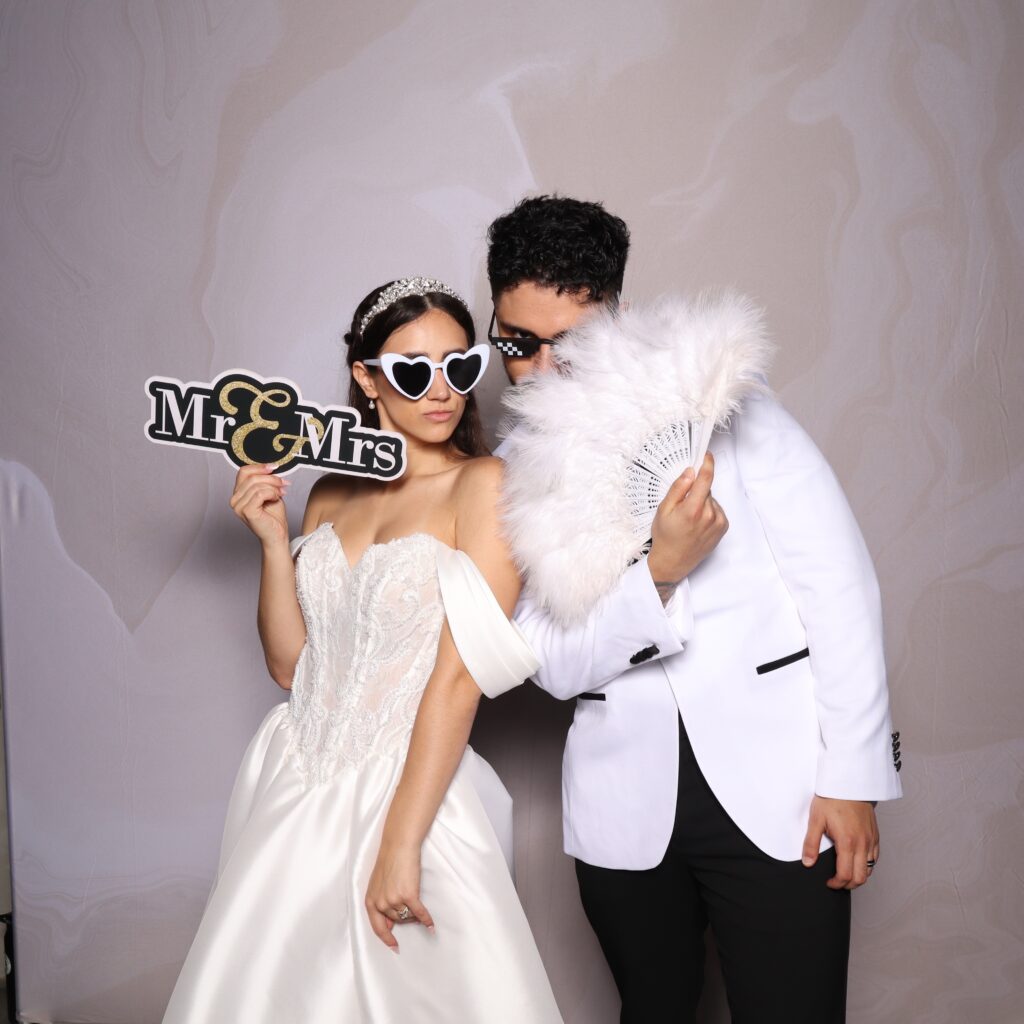 tampa florida wedding bride couple in Photo Booth rental