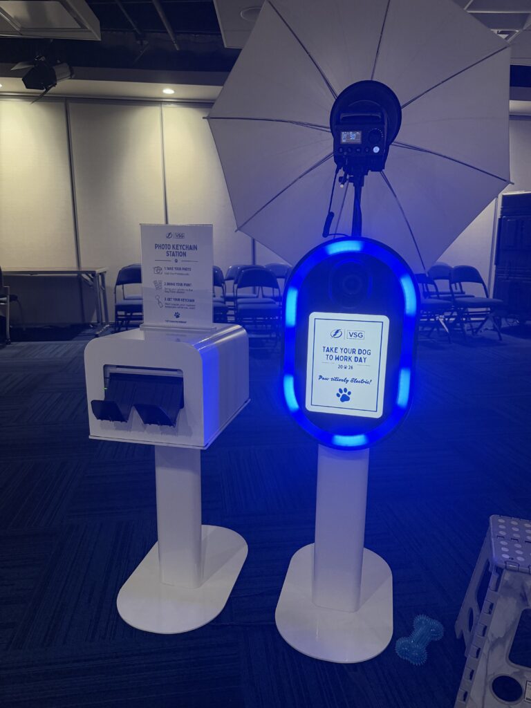 key chain Photo Booth station in Tampa Bay