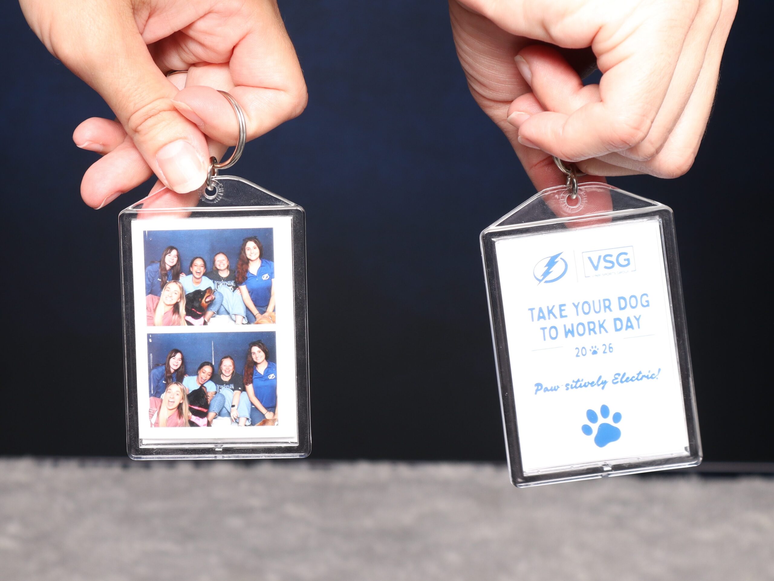 key chain Photo Booth station in Tampa Bay