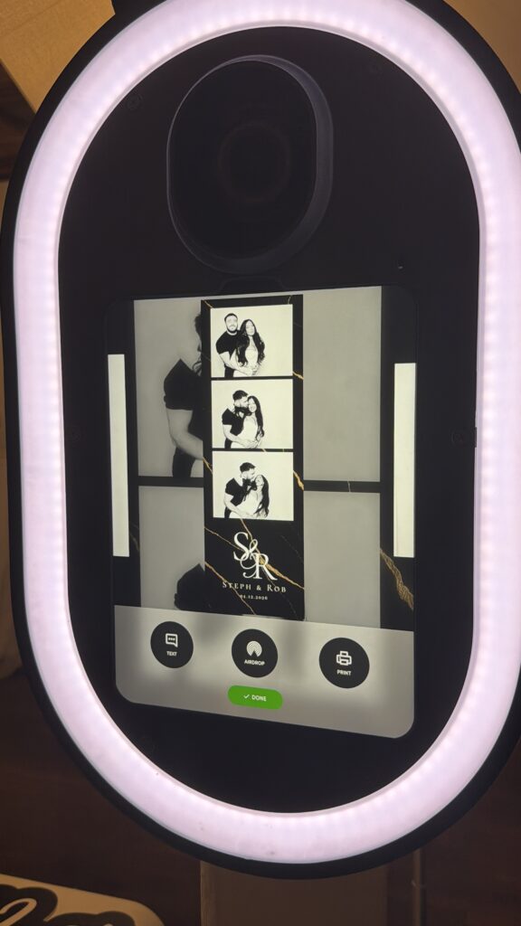 Photo Booth at bella cosa wedding venue