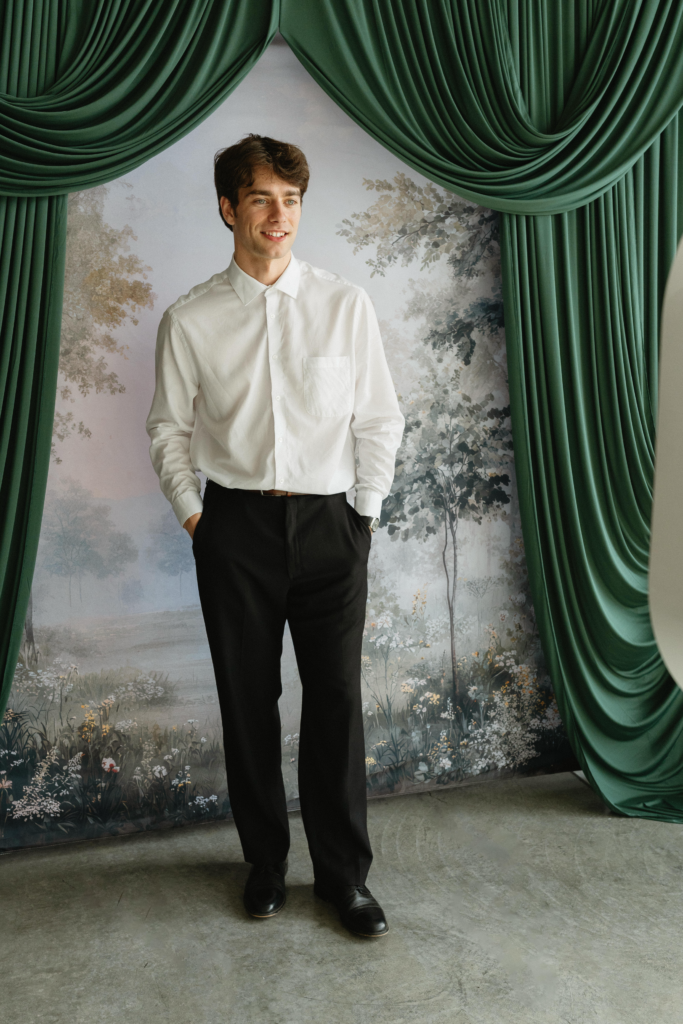 groom in Photo Booth at tampa bay wedding