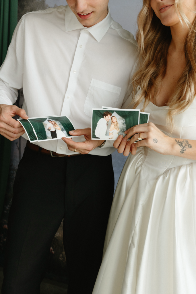 bride in Photo Booth at a wedding in tampa bay fl photo prints